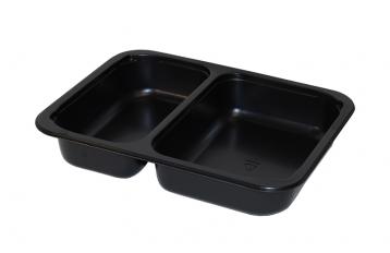 1-Compartment Black Food Tray 7590-150 31.8 Oz 