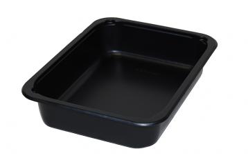 50 x Sabert Medium Black Plastic Rectangle Serving Buffet Platters 46x30cm